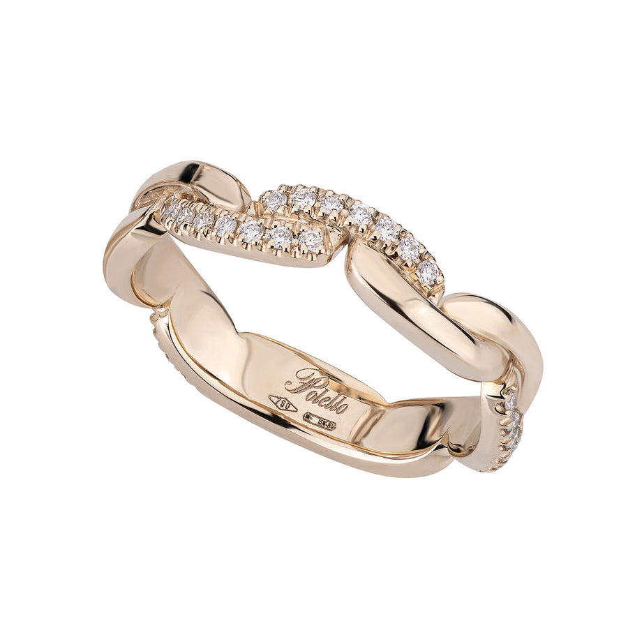 Anello in Oro Champagne 18 kt e Diamanti - Polello - G3327HB