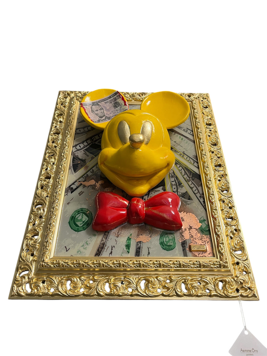 Quadro Materico Scultura Topolino - Edizione Limitata - Macrì